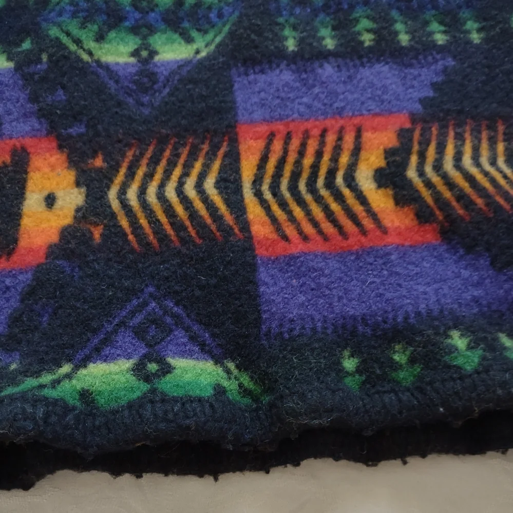 Pendleton Vintage wool felt blanket vintage Beaver State Robes and Shawls black